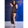Chilirose - Cr 4853 Robe En Dentelle Noire Avec Gants L/Xl